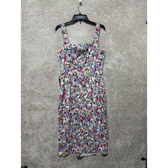 NSR Midi Dress Napean Sea Road Floral NWT Women's Large Sleeveless Split Front - Picture 12 of 12